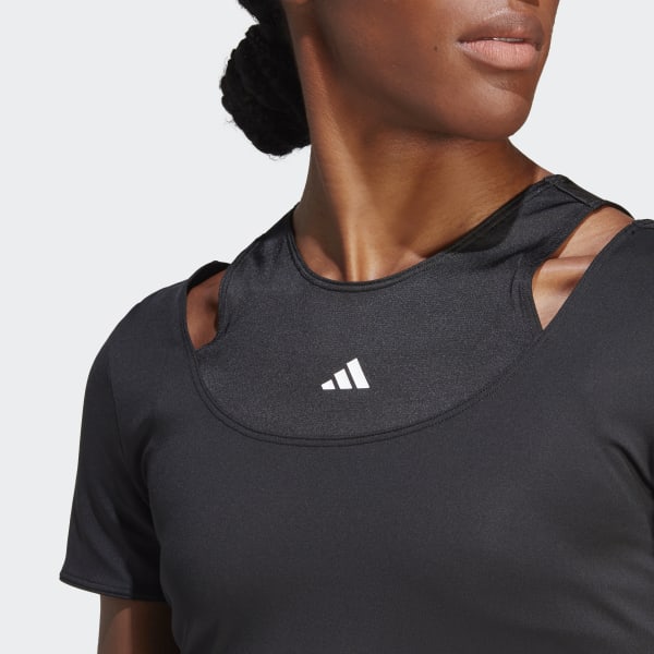 Svart HIIT AEROREADY Crop Training Tee