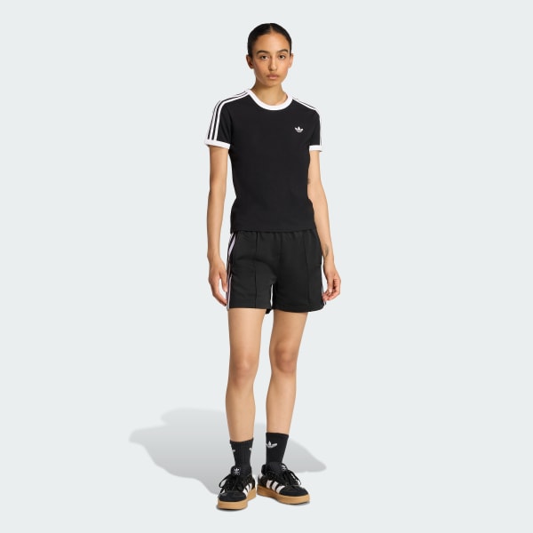 cerná TRIČKO 3 STRIPES SLIM