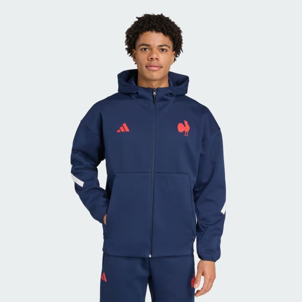 Blau Frankreich Full-Zip Travel Hoodie