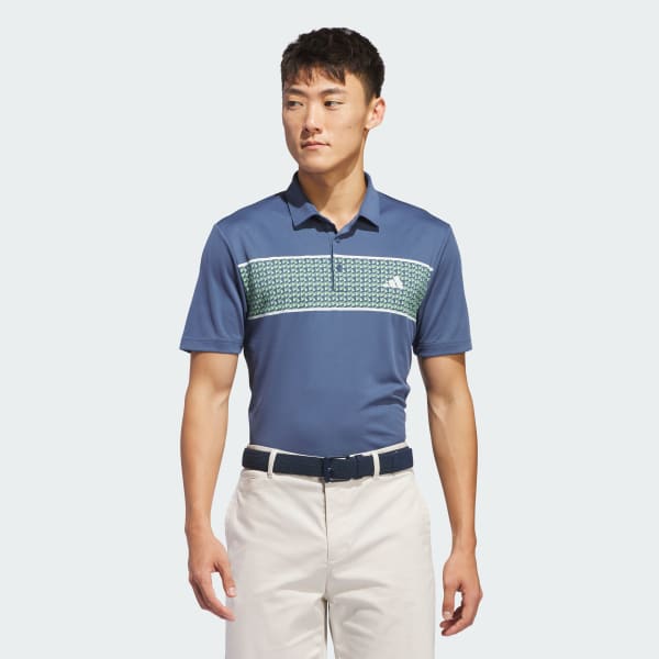 Blue Chest Stripe Golf Polo Shirt