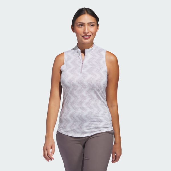 zelená Women's Ultimate365 Ottoman Printed Sleeveless Polo Shirt