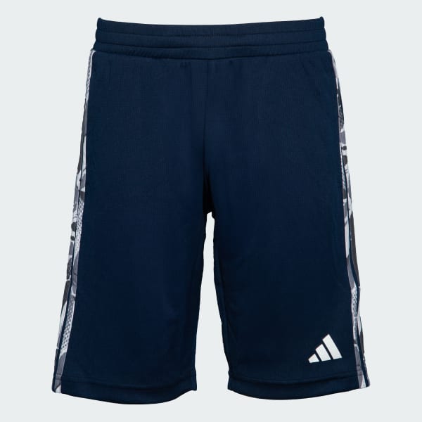 Blue 3 Stripes Printed Shorts