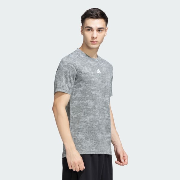 Grey adidas Training AOP Tee