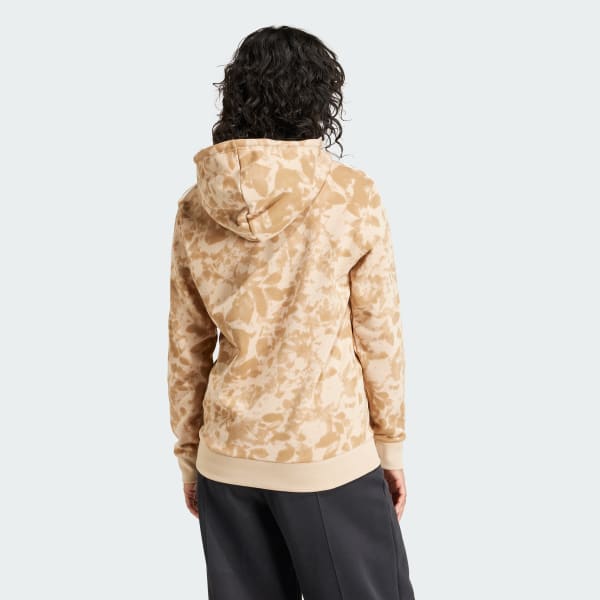 Beige Sudadera con Gorro 3 Franjas adidas