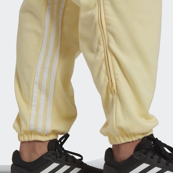 Yellow Hyperglam 3-Stripes Oversized Cuffed Joggers with Side Zippers