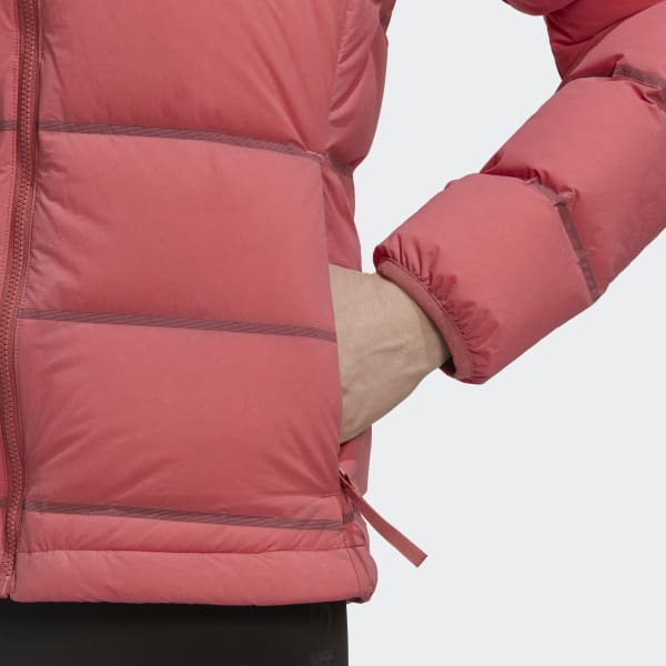 Red Helionic Stretch Hooded Down Jacket IQG25