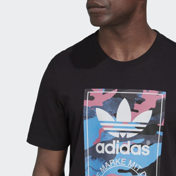 Negro Remera Estampada Camo XR209