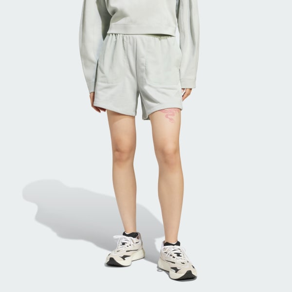 Szary City Escape Material-Mix Shorts