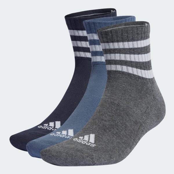 Μπλε 3-Stripes Cushioned Sportswear Low-Cut Socks 3 Pairs