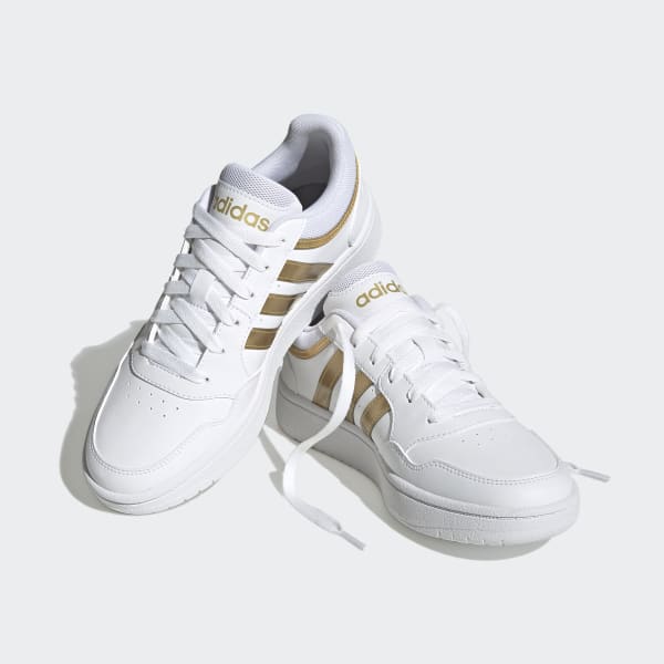 White and gold adidas basketball shoes hot sale