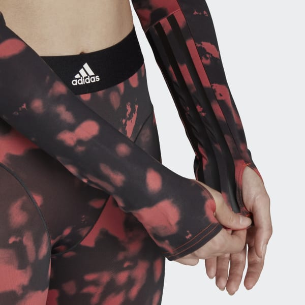 Κόκκινο Hyperglam Cut 3-Stripes Long Sleeve Crop Top CE474