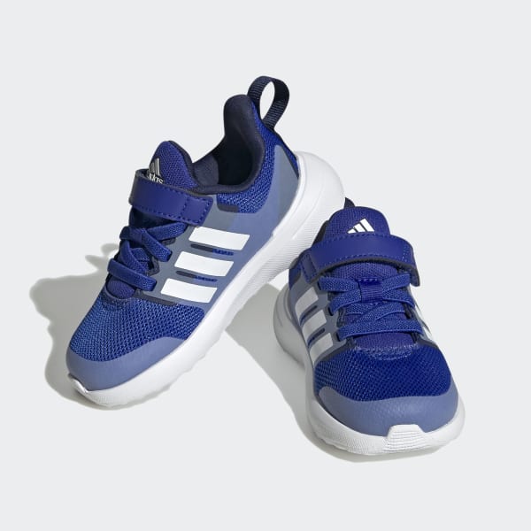 Blue FortaRun 2.0 Cloudfoam Elastic Lace Top Strap Shoes