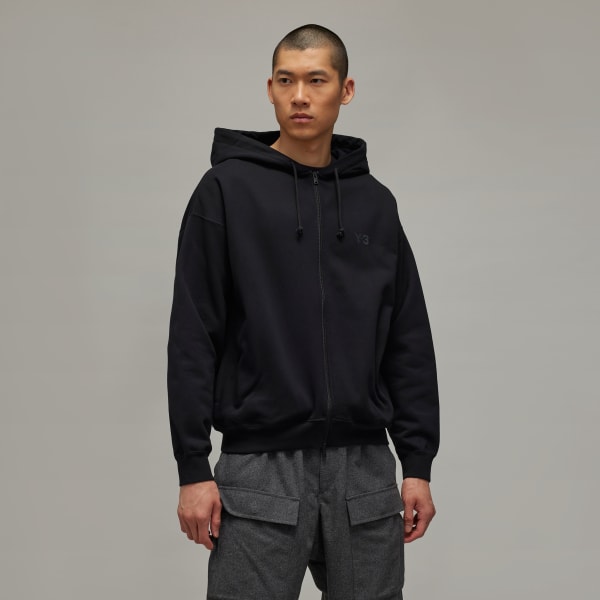 アディダス Y-3 BRUSHED TERRY ZIP HOODIE - ブラック