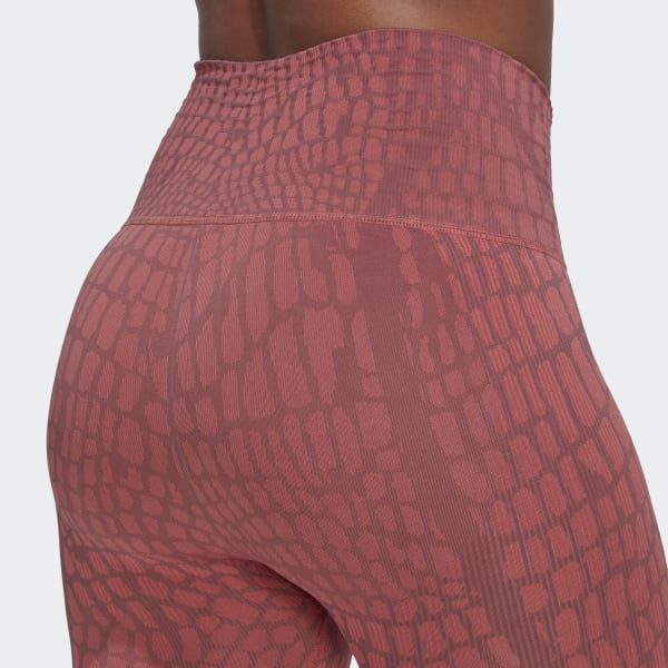 adidas FORMOTION Sculpt Croco 7/8 Leggings - Burgundy