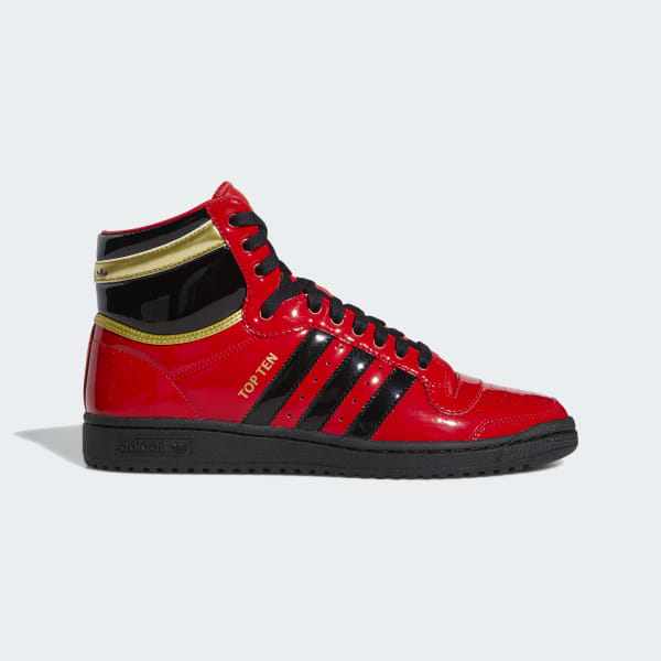 red patent adidas trainers
