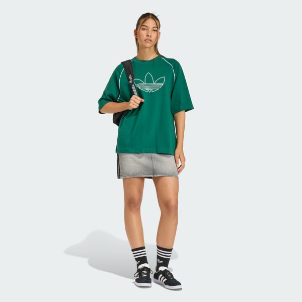 Grey 3 STRIPES SKIRT DENIM