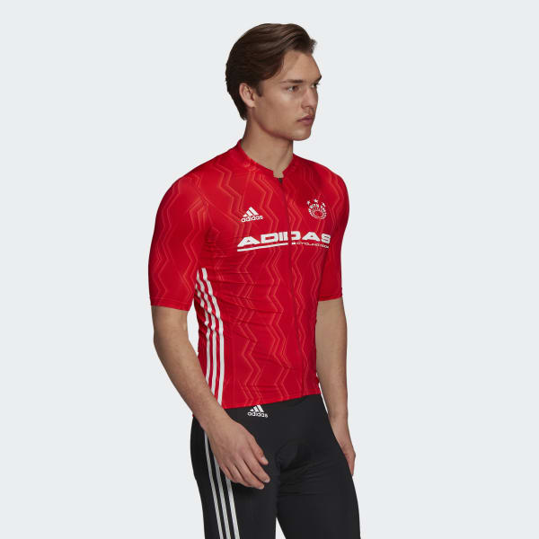 Rojo Maillot - Camiseta de Ciclismo Manga Corta Estampada IYJ52