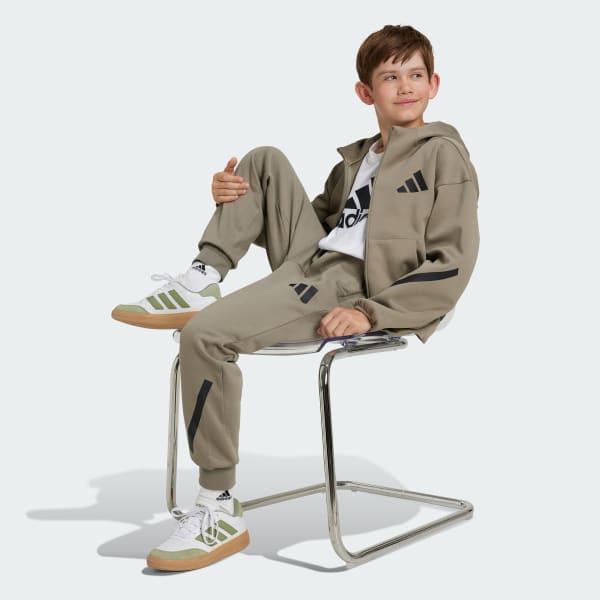 Brown adidas Z.N.E. Full-Zip Hooded Track Jacket