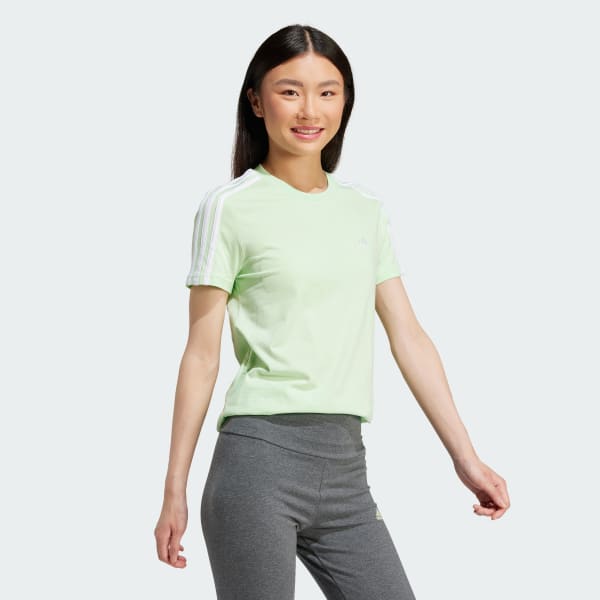 Green Essentials Slim 3-Stripes Tee