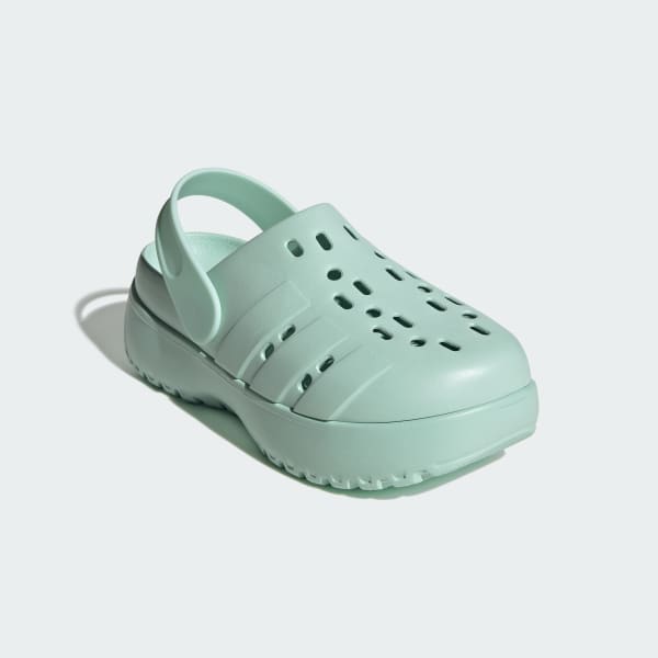 Turquoise Adilette Platform Clogs