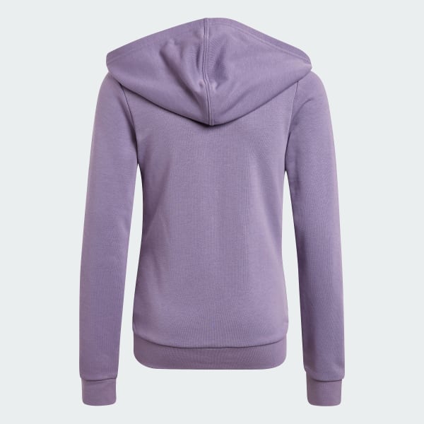 Violeta Sudadera con Gorro Essentials Linear Logo Cierre Frontal