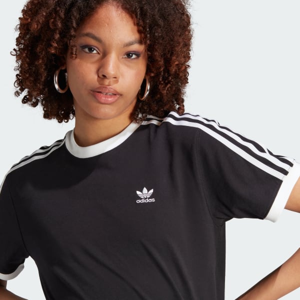 Adidas originals 3 stripes women's t-shirt - black best sale