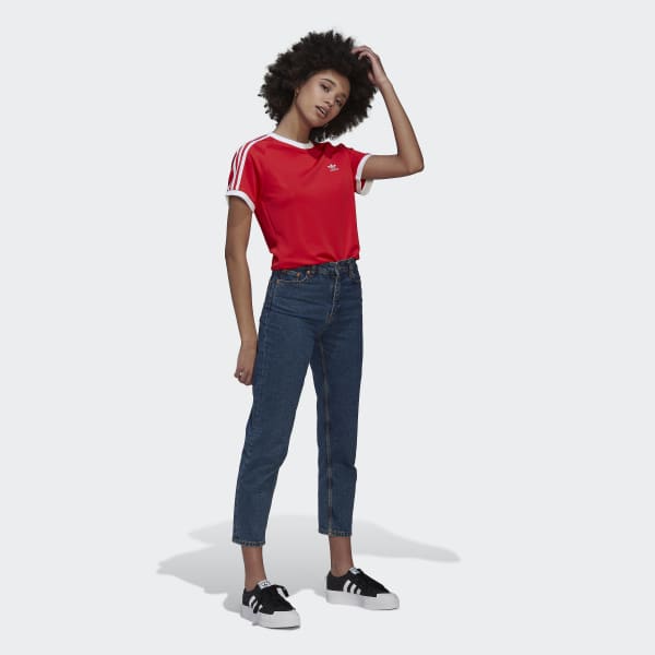 Red Adicolor Classics Slim 3-Stripes Tee F0357