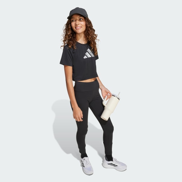 Siyah Training Essentials Glam Print Tişört