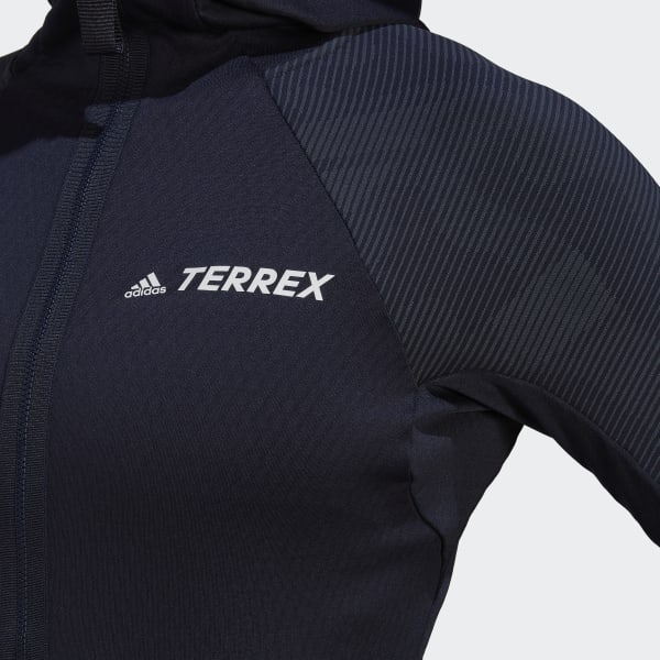 Blue Terrex Tech Flooce Hooded Hiking Fleece Jacket CC806