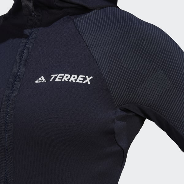 Niebieski Terrex Tech Flooce Hooded Hiking Fleece Jacket CC806