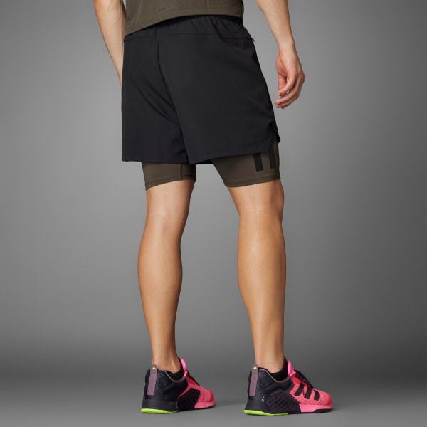 Preto adidas PrimeLift Workout Two-in-One Shorts