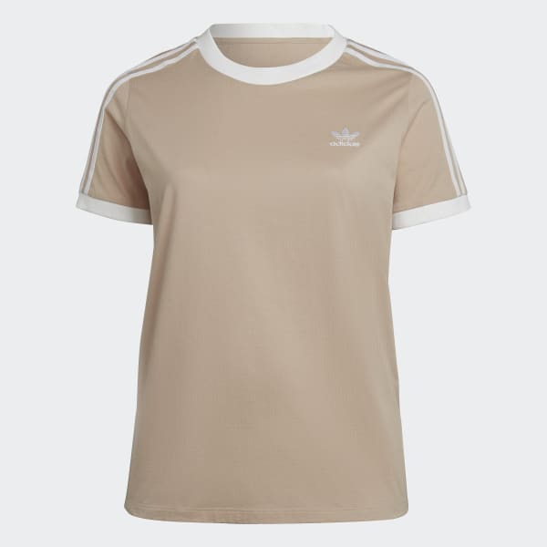 beige Adicolor Classics 3-Stripes T-shirt (Grote Maat) 28250