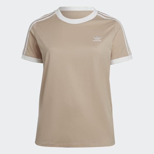 Beige adicolor Classics 3-Streifen T-Shirt – Große Größen 28250