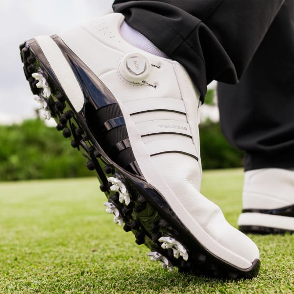Adidas tour 360 boost boa golf shoes white/black/metallic shop