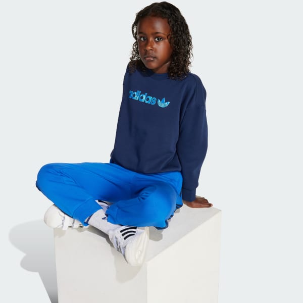Azul Conjunto Crew Infantil
