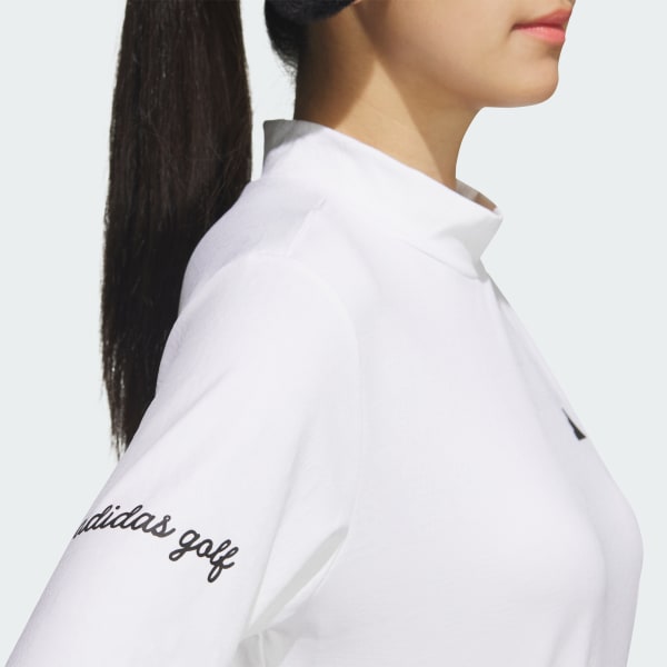 adidas ゴルフ ピンク長袖ポロシャツ&ホワイトスカートセット adidas