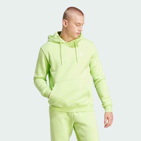 adidas, Tops, Adidas Gray Neon Yellow Striped Logo Hoodie Pullover  Sweatshirt Medium