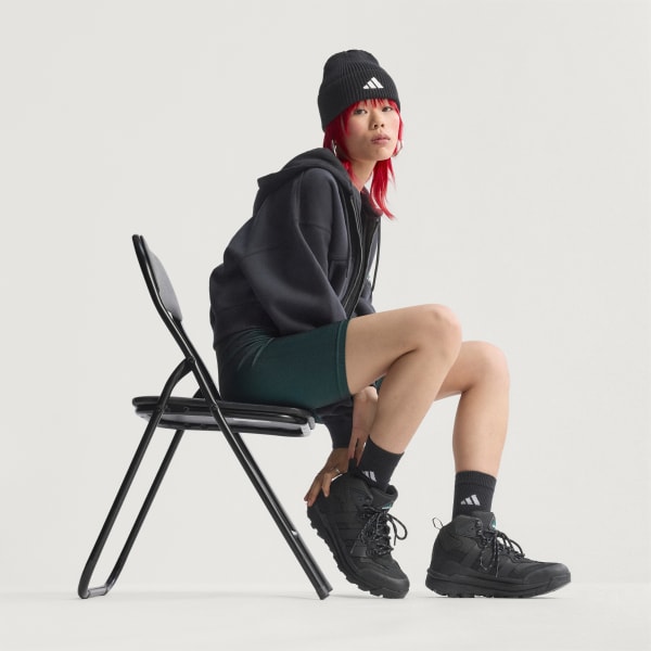 Noir Sweat-shirt à capuche cropped EQT