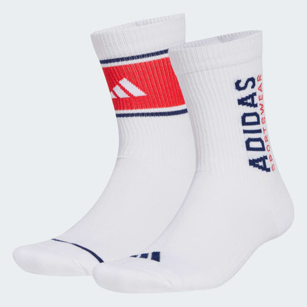 ホワイト クルー スポーツウェア ブロックソックス 2足組