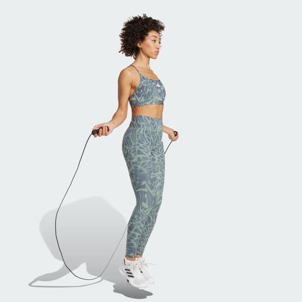 zelená Športová podprsenka Aeroreact Training Light Support 3-Stripes