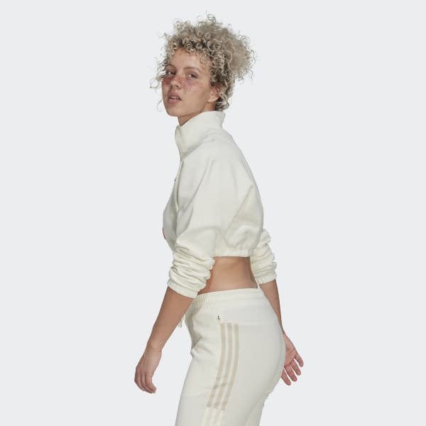 Hvit Cropped Half-Zip Genser L4672