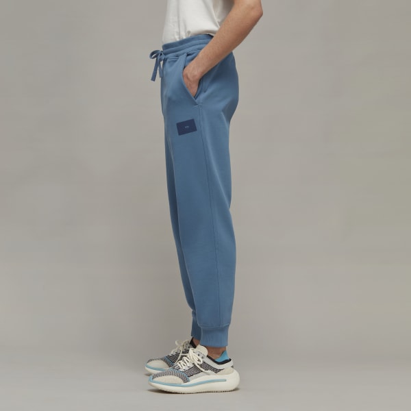 Blue Y-3 Organic Cotton Terry Cuffed Joggers