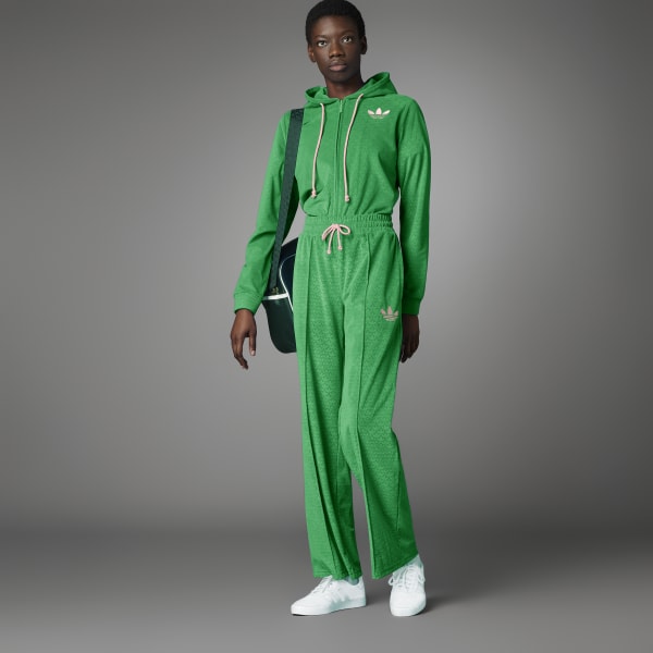 Adidas velour tracksuit green outlet