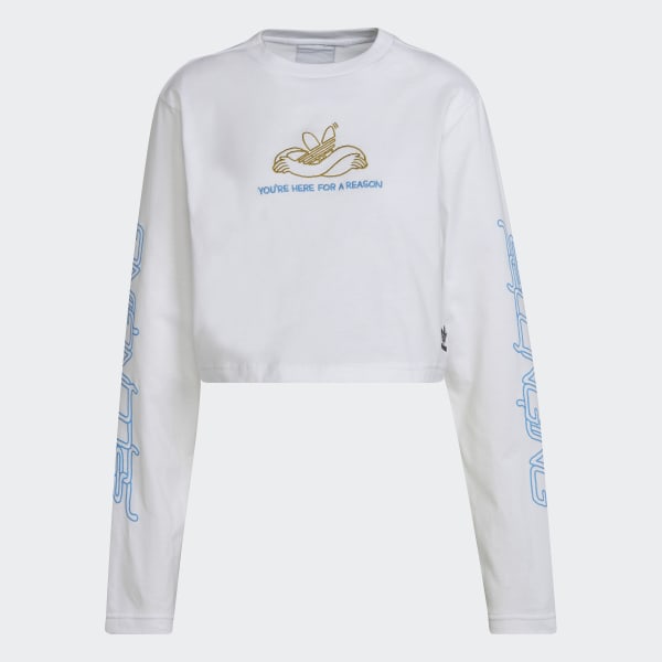 Λευκό Long Sleeve Crop Tee ETW71