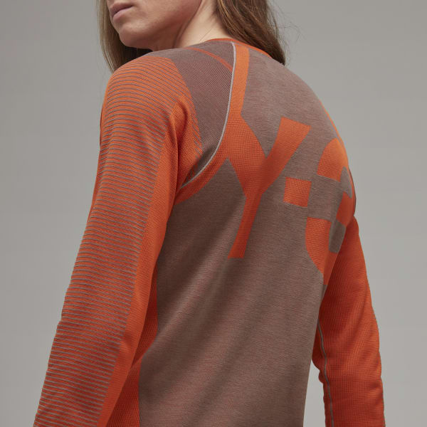 Brown Y-3 Classic Knit Base Layer Long Sleeve Tee CC075