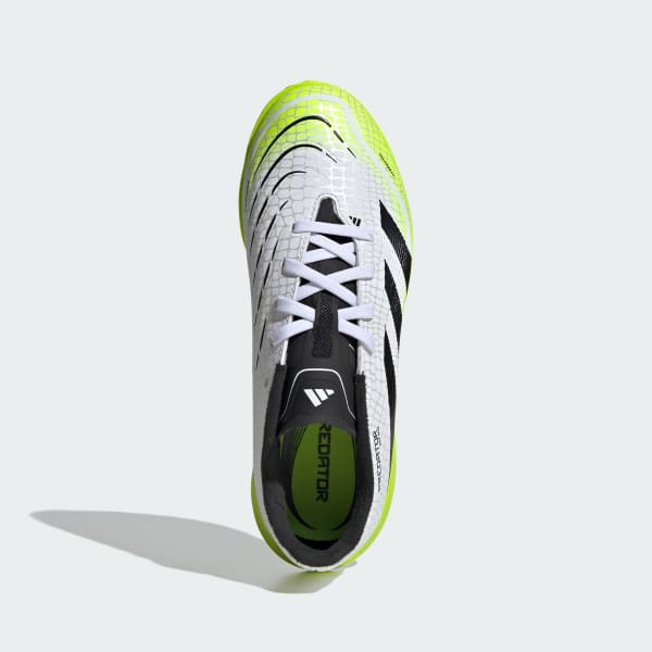 Bianco Scarpe da calcio Predator League Turf per bambini.