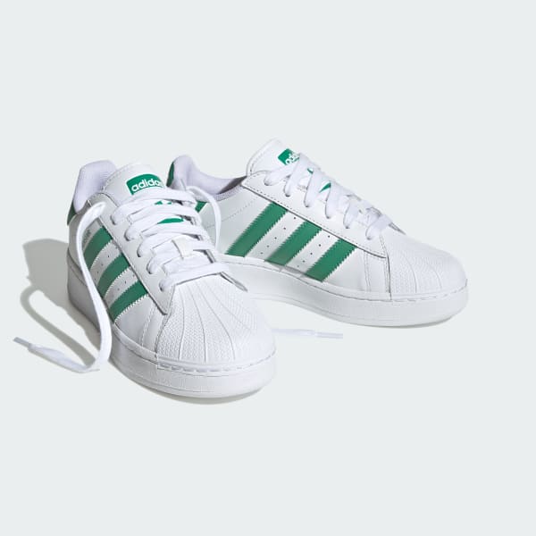 adidas Originals Superstar XLG trainers in future white/green