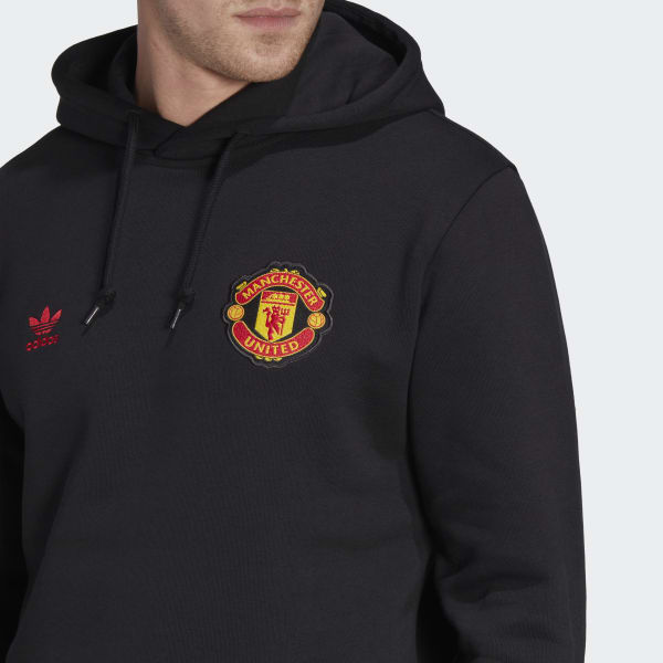 Black Manchester United Essentials Trefoil Hoodie BV890