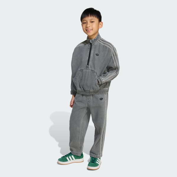 Szary Zestaw Denim Crew Kids
