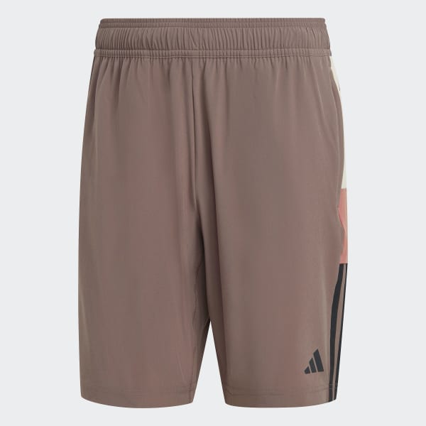 Brown Training Colorblock 3-Stripes Shorts